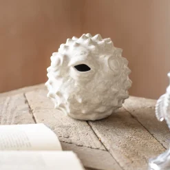 Graham & Green Decorative Accessories<Large White Ceramic Blowfish Ornament