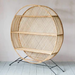 Graham & Green Shelves & Bookcases<Large Wren Round Wicker Shelving Unit