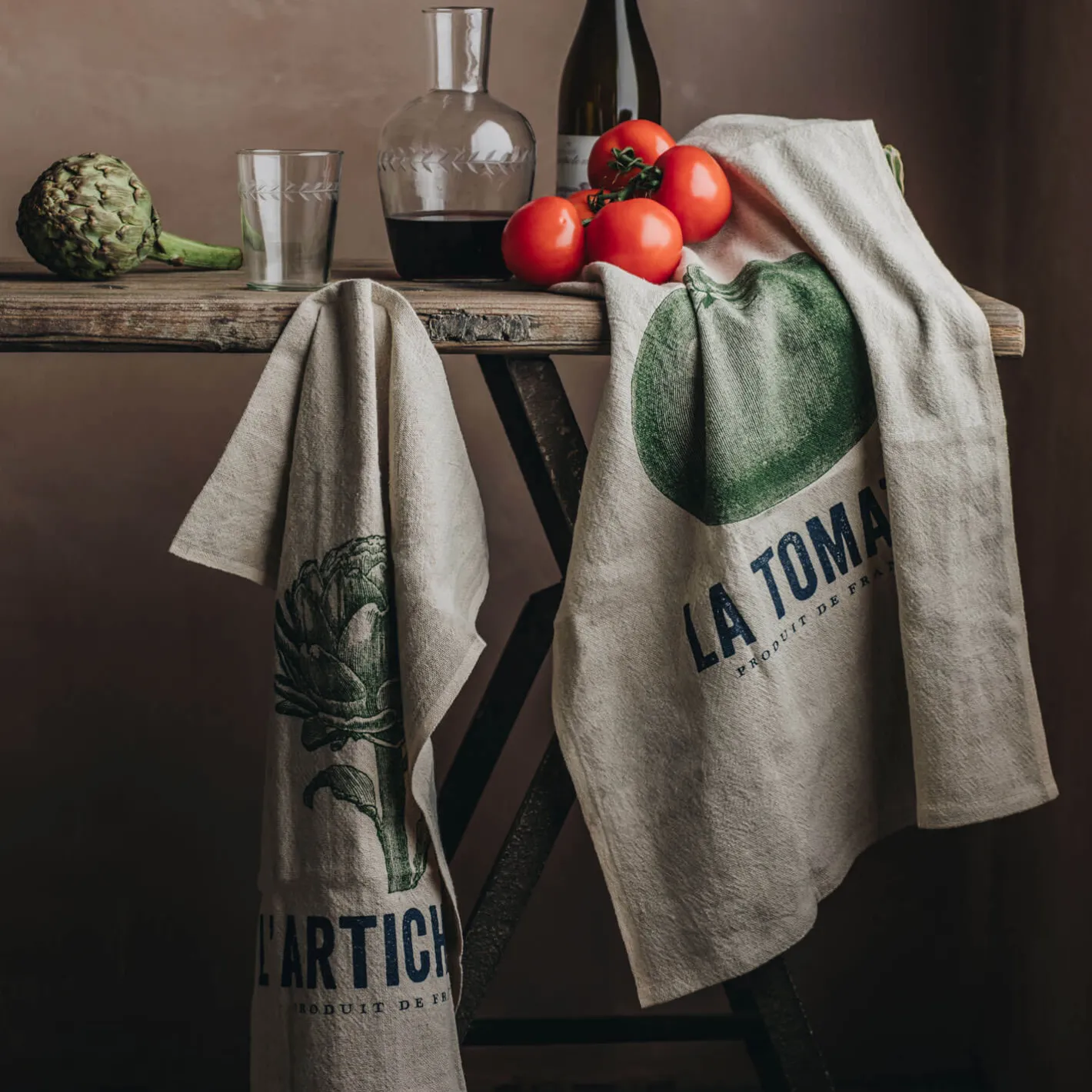Graham & Green Outdoor Dining|Kitchen Textiles<L'artichaut Linen Tea Towel