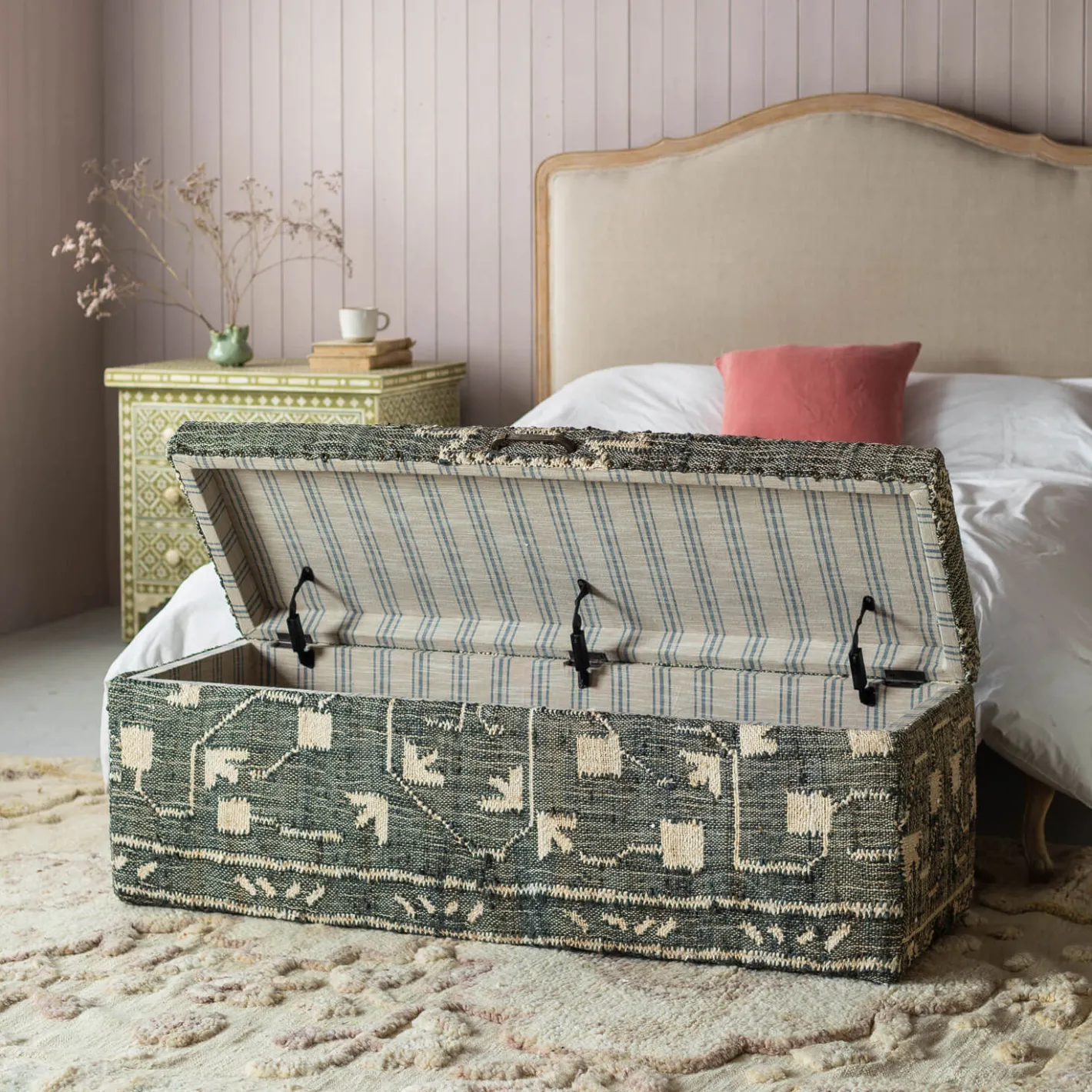 Graham & Green Benches & Ottomans|Ottomans & Benches<Leo Jute Blanket Box