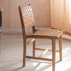 Graham & Green Dining Chairs<Leon Woven Leather Chair