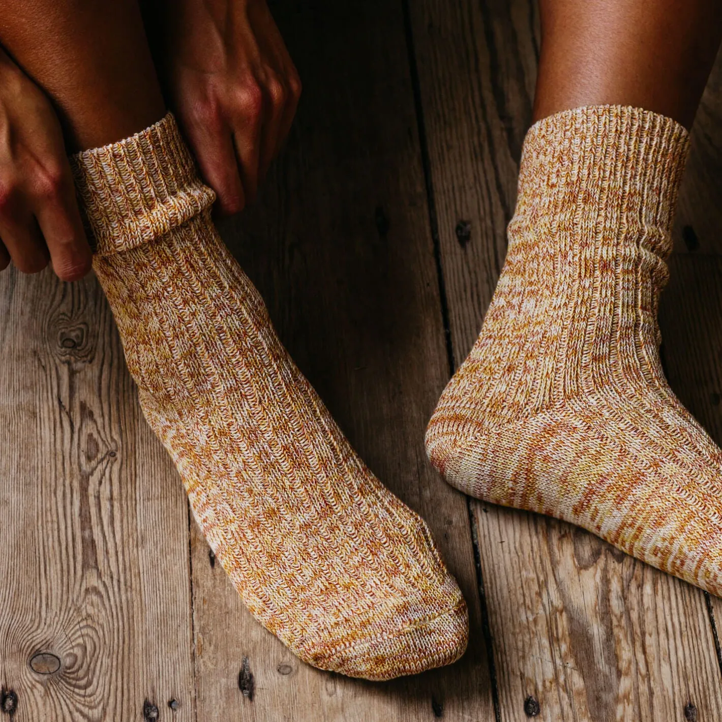 Graham & Green Loungewear<Lime and Brick Melange Socks
