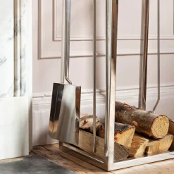 Graham & Green Fireside<Log Holder with Tool Set