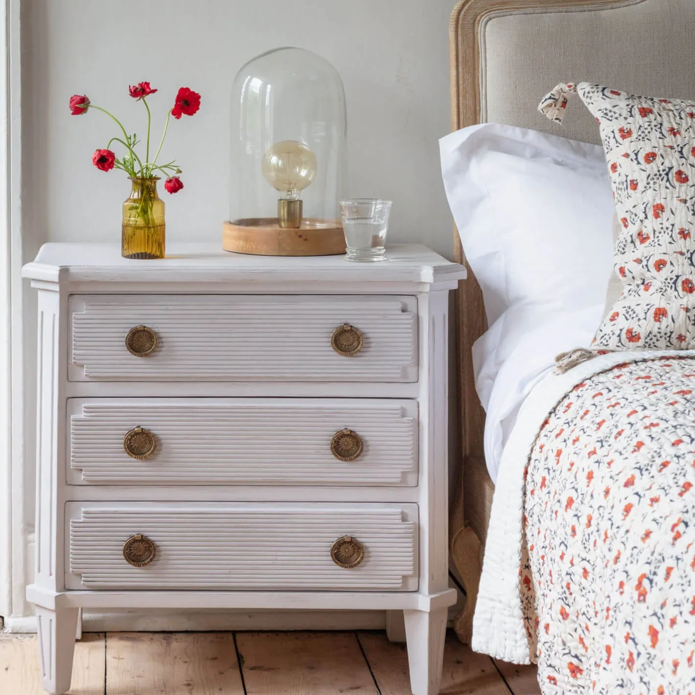 Graham & Green Bedside Tables<Lottie Three Drawer Bedside Table