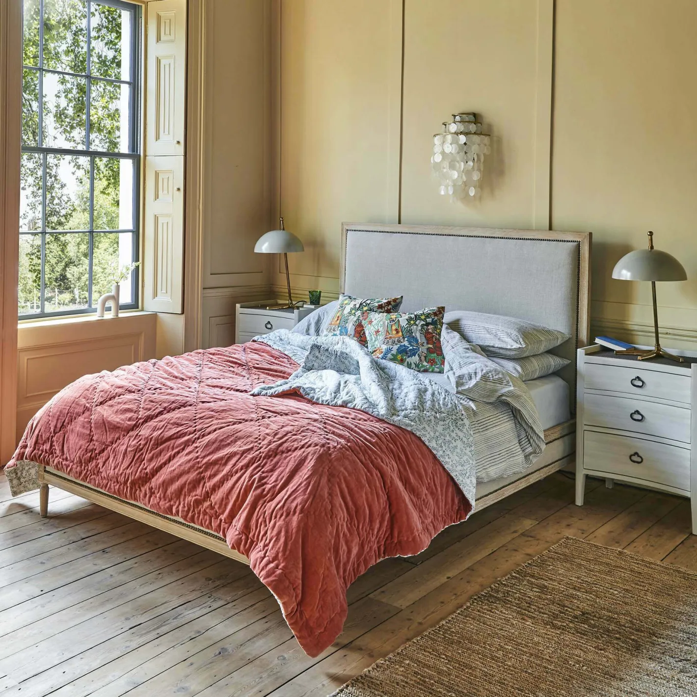 Graham & Green Beds & Headboards<Luna Natural Linen King Size Bed