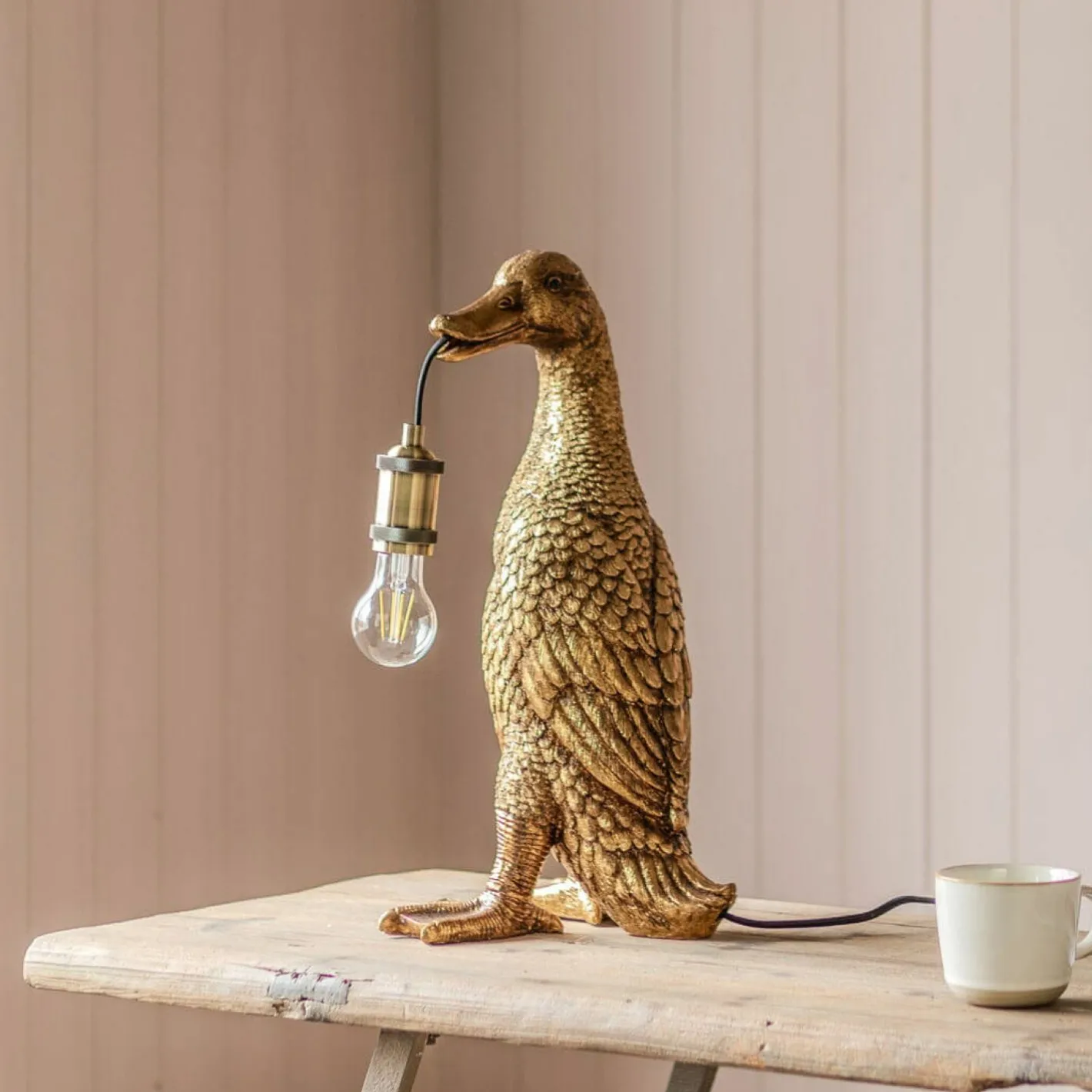 Graham & Green Animal Lights|Table Lamps<Mallory Mallard Gold Table Lamp