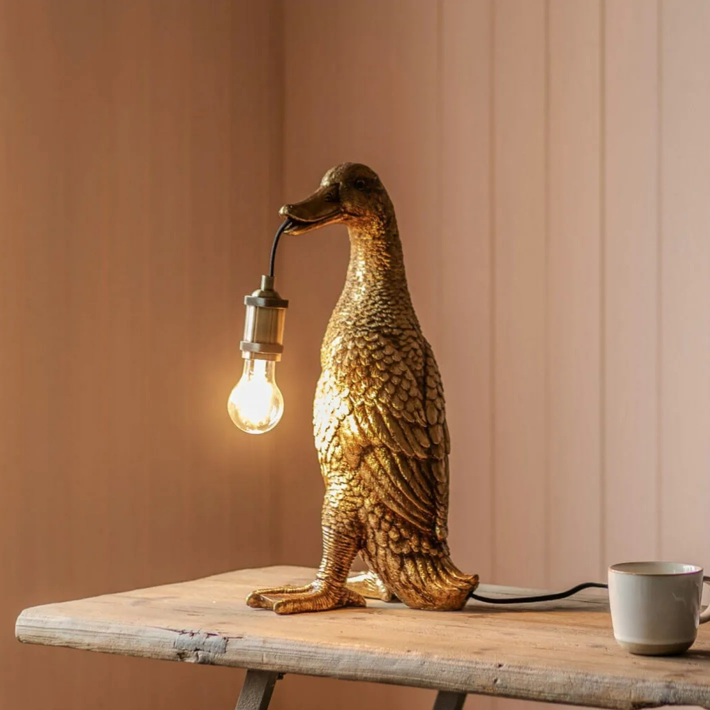 Graham & Green Animal Lights|Table Lamps<Mallory Mallard Gold Table Lamp