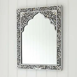 Graham & Green Overmantle Mirrors|Rectangular Mirrors<Mandir Grey Mother of Pearl Mirror