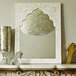 Graham & Green Overmantle Mirrors|Wall Mirrors<Mandir White Bone Inlay Mirror
