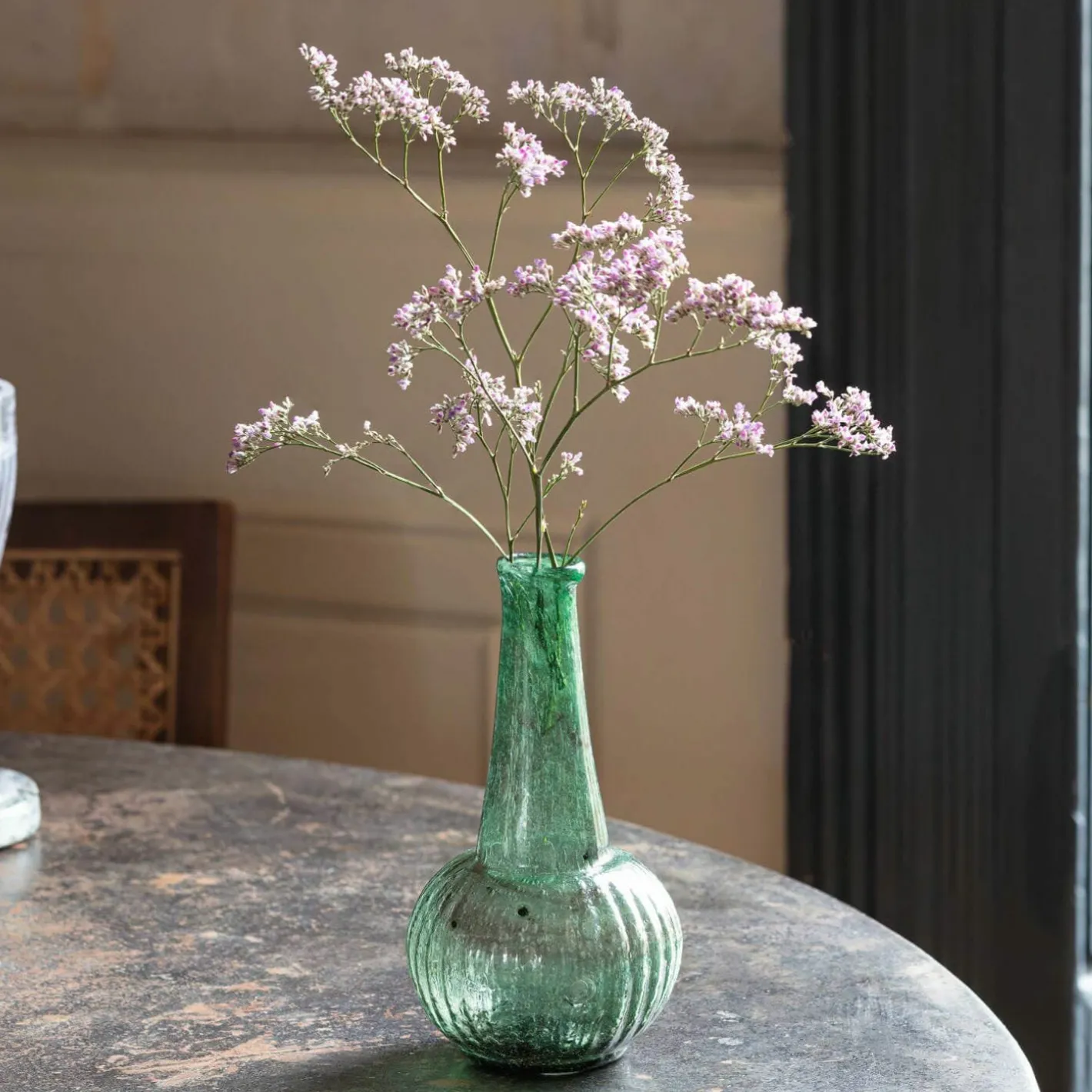 Graham & Green Vases & Plant Pots<Marbled Green Glass Vase