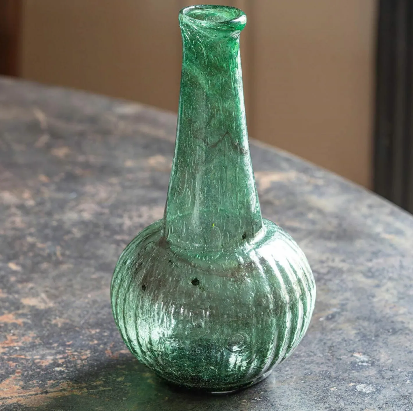 Graham & Green Vases & Plant Pots<Marbled Green Glass Vase