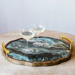 Graham & Green Outdoor Dining|Barware<Marble Effect Tray with Handles