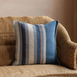 Graham & Green Sofa Cushions|Cushions<Maree Blue and White Striped Square Cushion