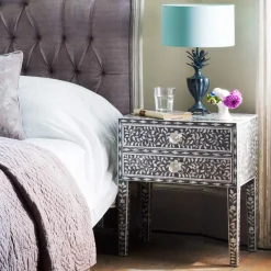 Graham & Green Bedside Tables<Maxi Grey Mother of Pearl Bedside Table