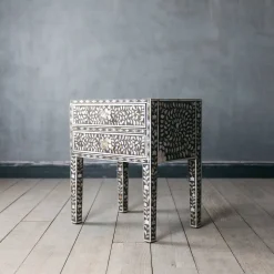 Graham & Green Bedside Tables<Maxi Grey Mother of Pearl Bedside Table