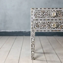 Graham & Green Bedside Tables<Maxi Grey Mother of Pearl Bedside Table