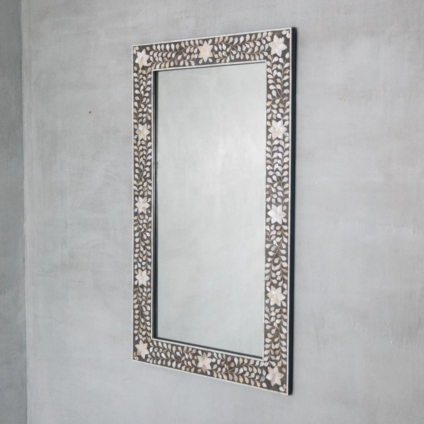 Graham & Green Rectangular Mirrors|Wall Mirrors<Maxi Grey Mother of Pearl Mirror
