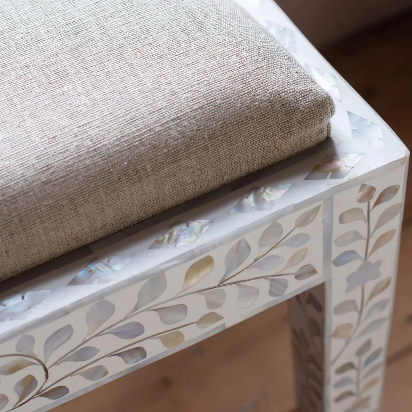Graham & Green Stools|Dressing Tables & Stools<Maxi White Mother of Pearl Stool