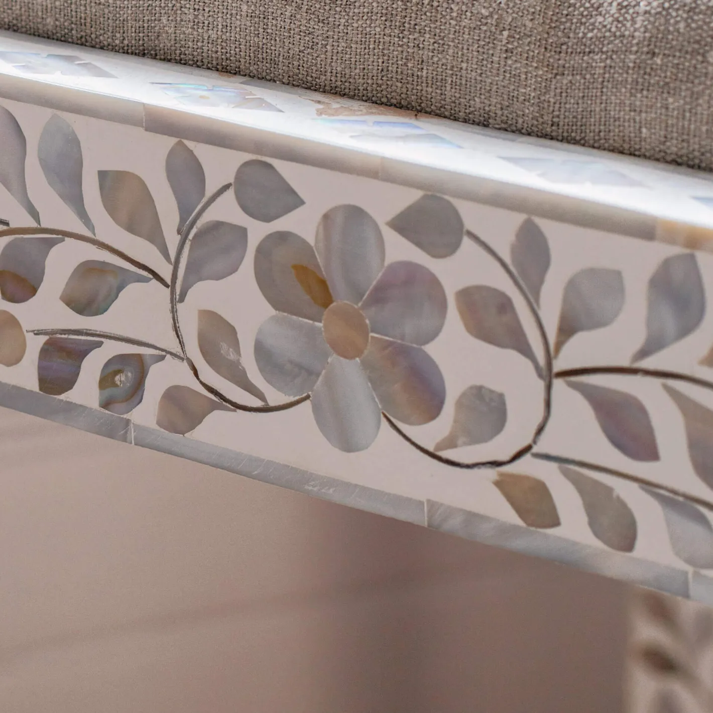 Graham & Green Stools|Dressing Tables & Stools<Maxi White Mother of Pearl Stool