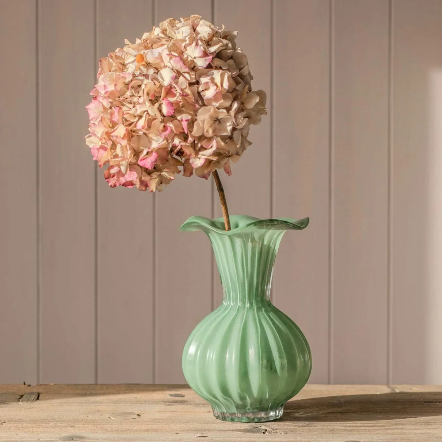 Graham & Green Vases & Plant Pots<Medium Green Fluted Ruffle Vase