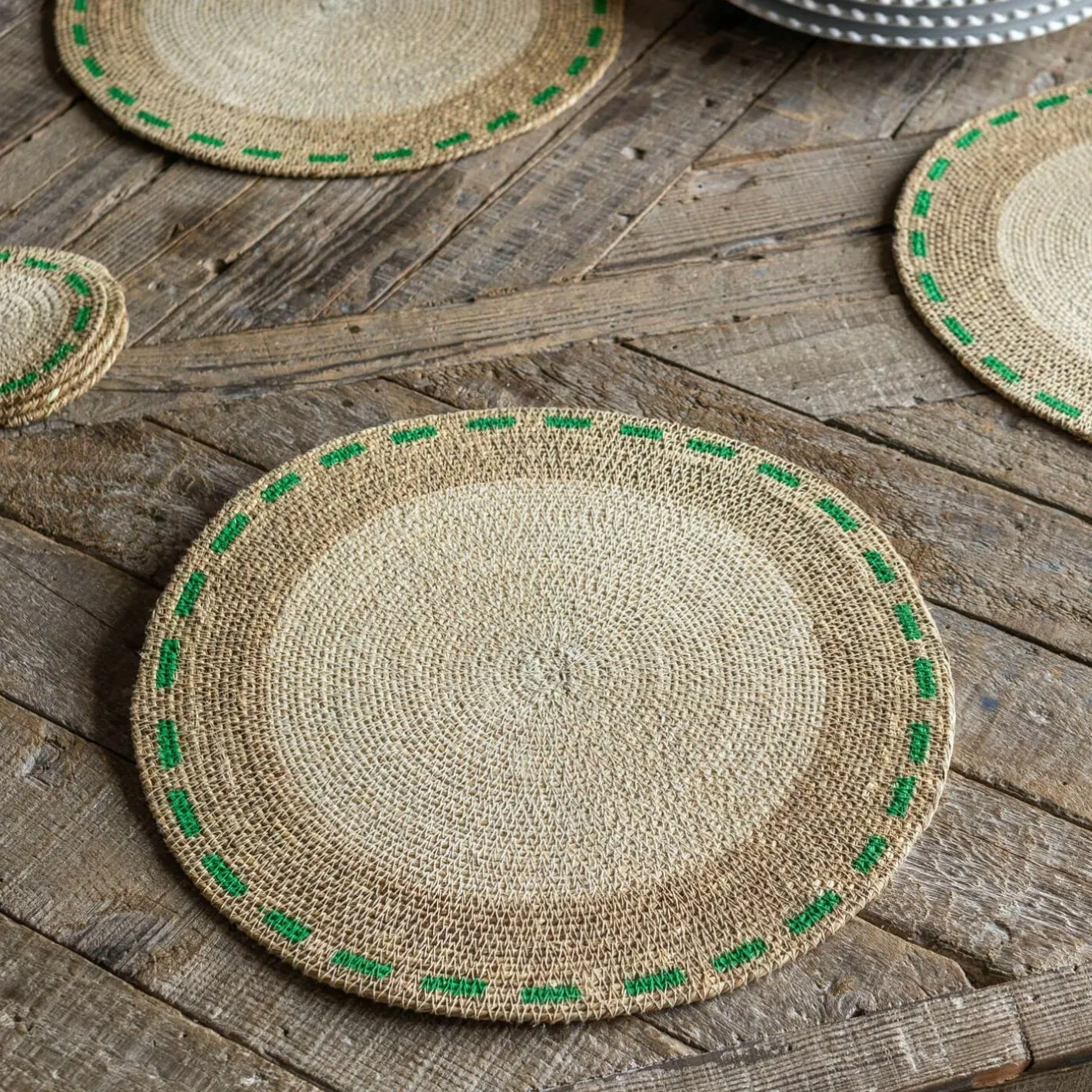Graham & Green Outdoor Dining|Placemats, Coasters & Trays<Miro Green Dash Placemat