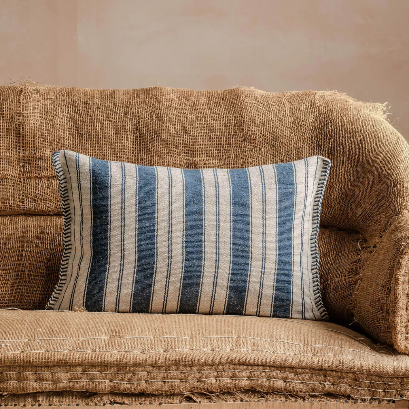 Graham & Green Sofa Cushions|Cushions<Moana Blue and White Striped Rectangular Cushion