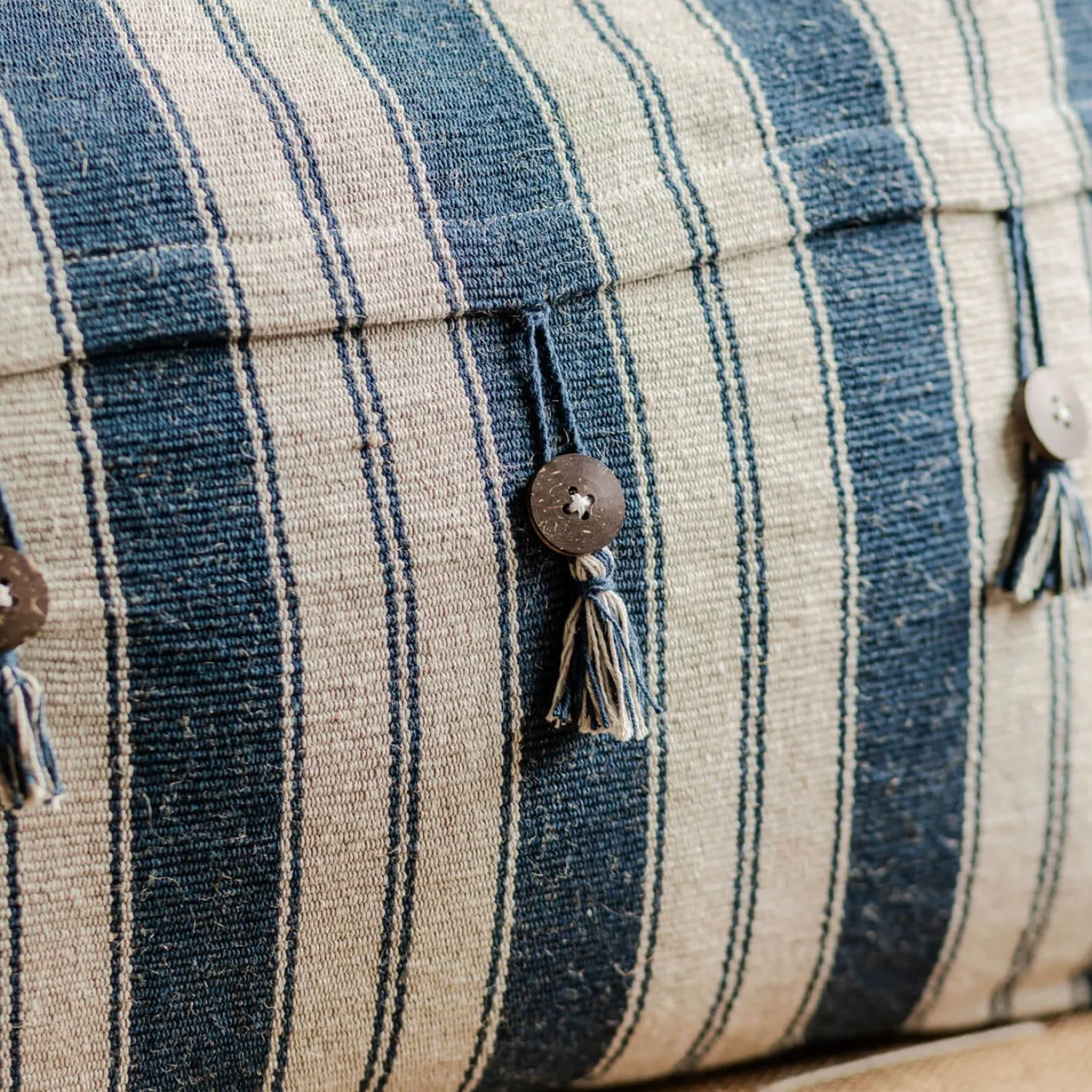 Graham & Green Sofa Cushions|Cushions<Moana Blue and White Striped Rectangular Cushion