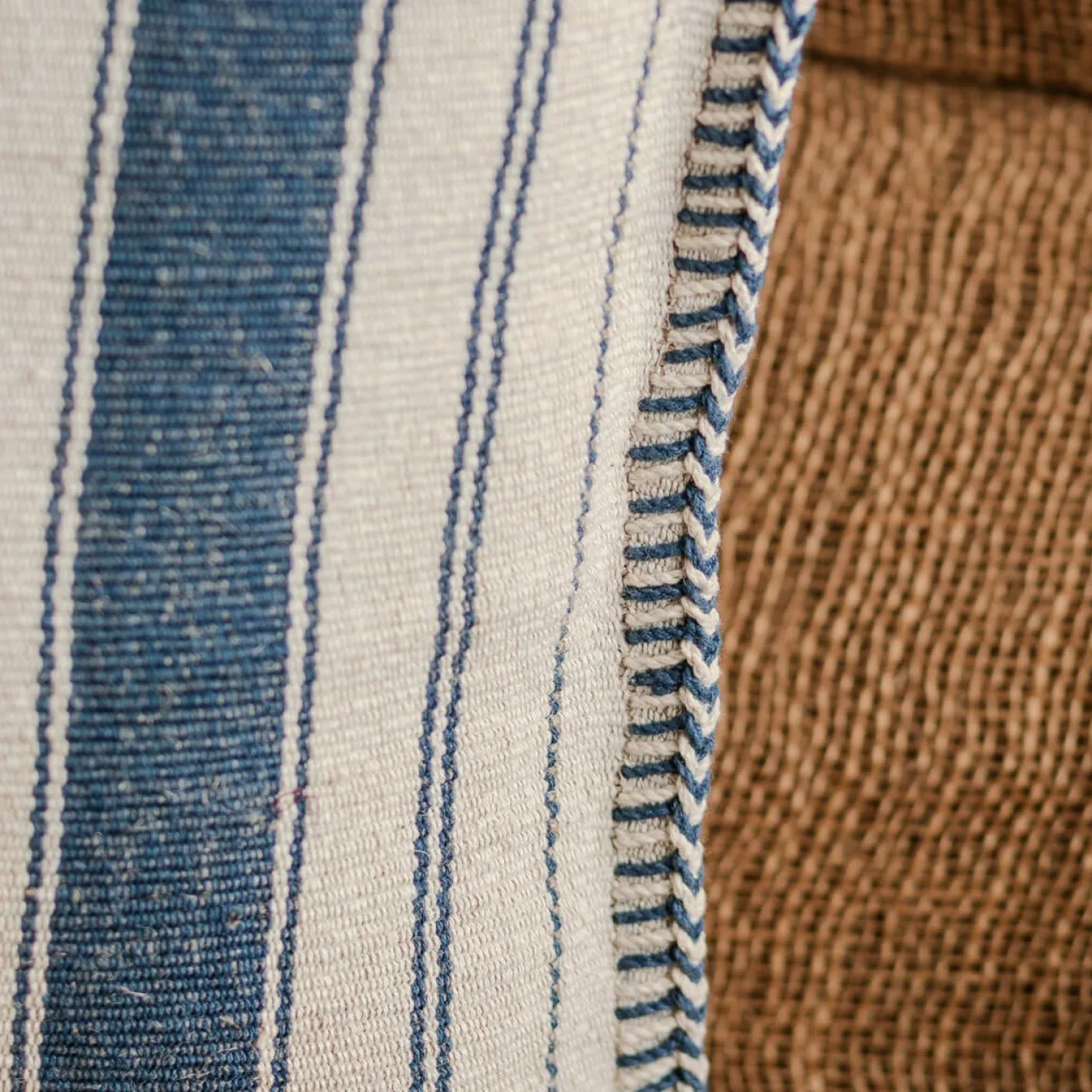 Graham & Green Sofa Cushions|Cushions<Moana Blue and White Striped Rectangular Cushion