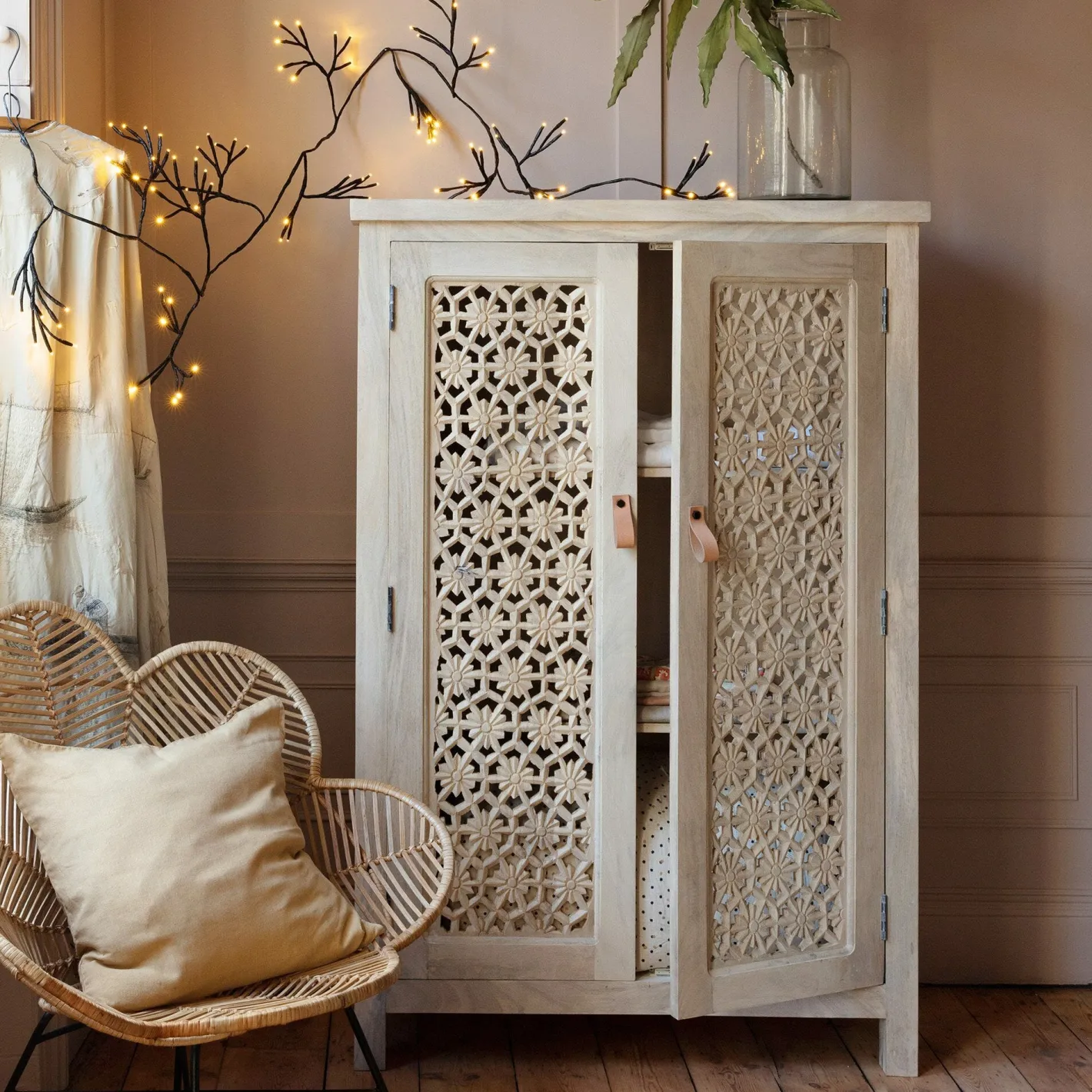 Graham & Green Cabinets & Cupboards<Momoka Hand-Carved Cupboard