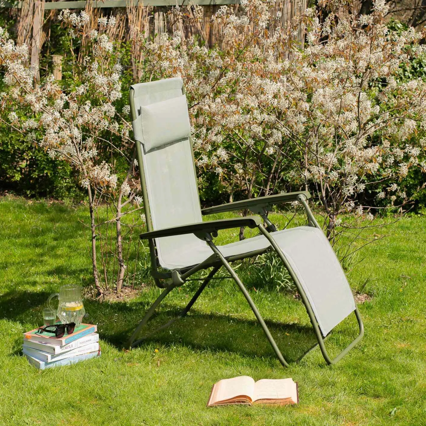 Graham & Green Garden Chairs & Sofas|Garden Chairs & Sofas<Moss Green Reclining Garden Chair