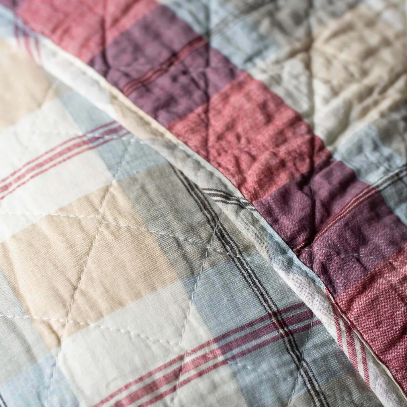 Graham & Green Quilts & Bedding<Multi-Coloured Check Cotton Quilt