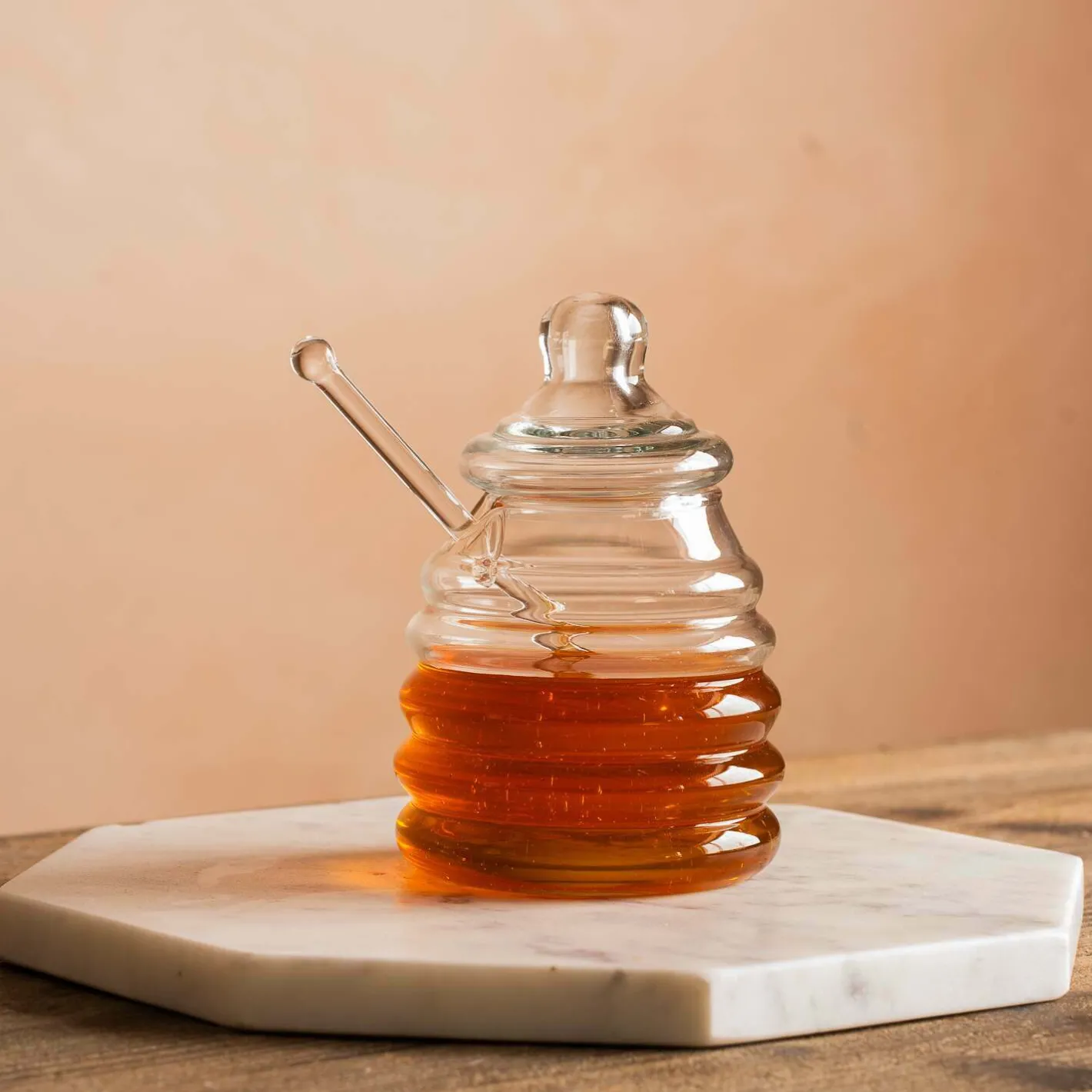 Graham & Green Kitchen Accessories<Murcot Clear Glass Honey Pot