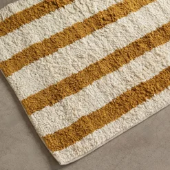 Graham & Green Bath Mats|Bath Mats<Mustard Striped Tufted Bath Mat