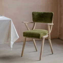 Graham & Green Dining Chairs<Myles Olive Velvet Armchair