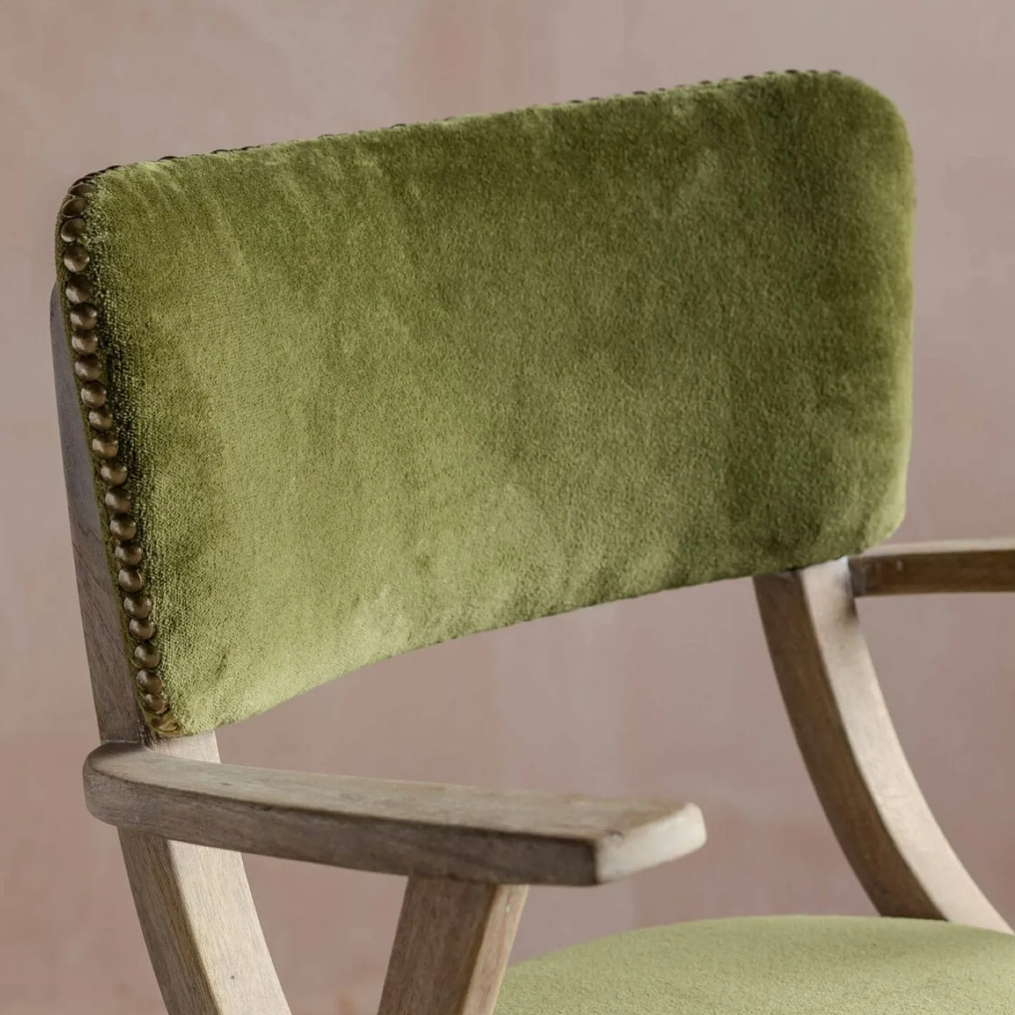 Graham & Green Dining Chairs<Myles Olive Velvet Armchair