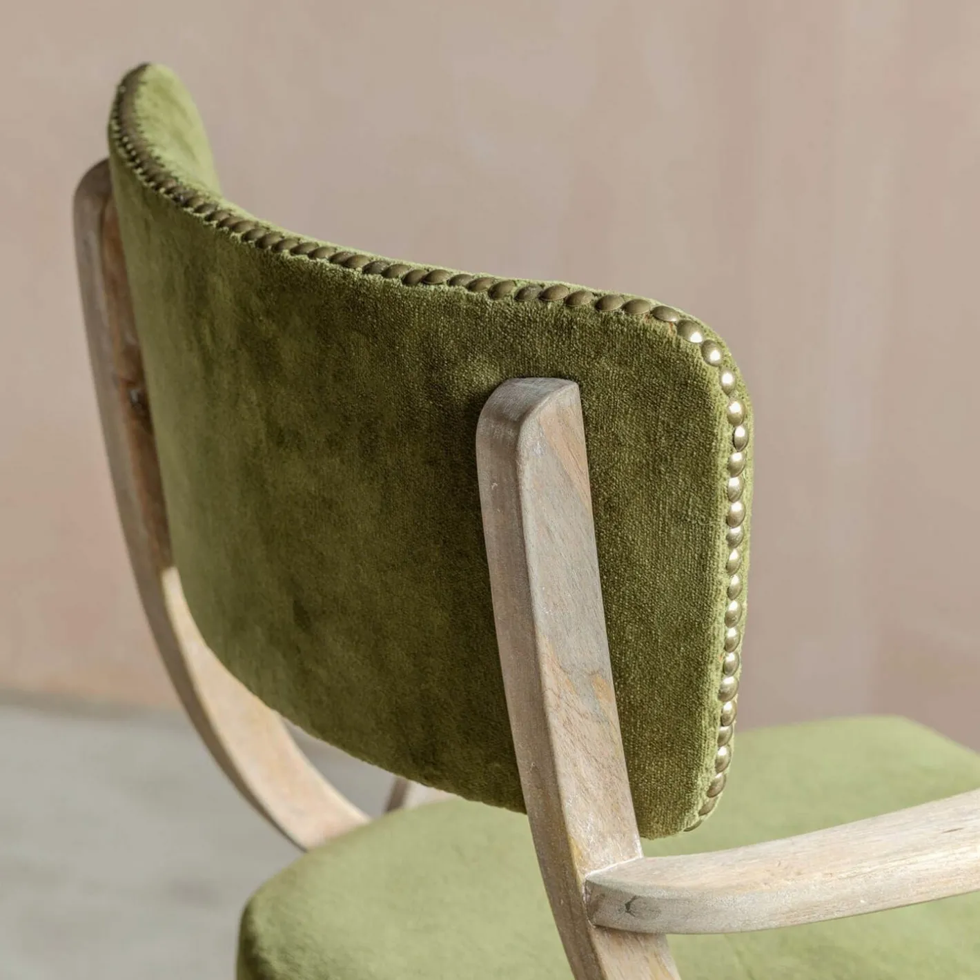 Graham & Green Dining Chairs<Myles Olive Velvet Armchair