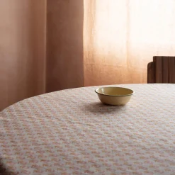 Graham & Green Table Cloths & Napkins|Table Cloths & Napkins<Natural Flower Block Printed Tablecloths