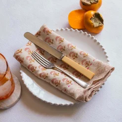 Graham & Green Outdoor Dining|Table Cloths & Napkins<Natural Flower Block Printed Napkin
