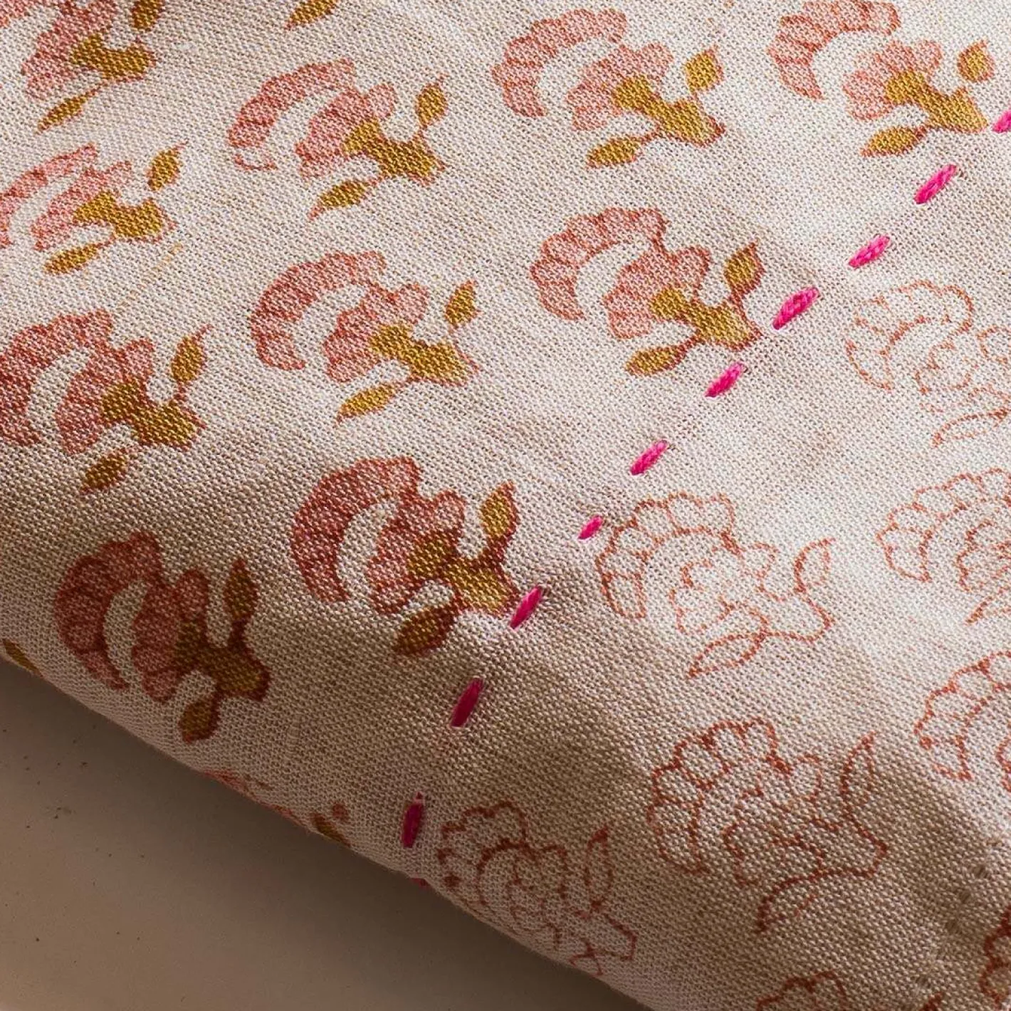 Graham & Green Outdoor Dining|Table Cloths & Napkins<Natural Flower Block Printed Napkin