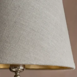 Graham & Green Lamp Shades<Natural Linen and Gold Straight Empire Lamp Shades