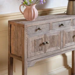 Graham & Green Console Tables<Oak Four Door Console Table