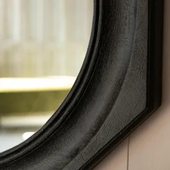 Graham & Green Round Mirrors|Wall Mirrors<Octavia Small Black Wood Wall Mirror