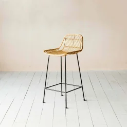 Graham & Green Stools<Ola Graphic Weave Rattan Kitchen Stool