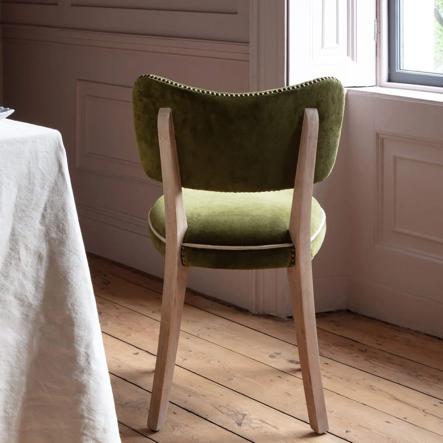 Graham & Green Dining Chairs<Olive Velvet Upholstered Dining Chair