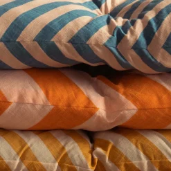 Graham & Green Seat Pads & Bed Rolls|Seat Pads & Bed Rolls<Orange Candy Stripe Bench Seat Pad