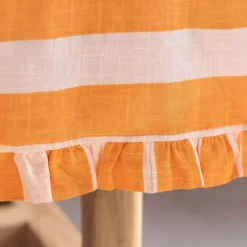 Graham & Green Outdoor Dining|Table Cloths & Napkins<Orange Candy Stripe Frill Tablecloths