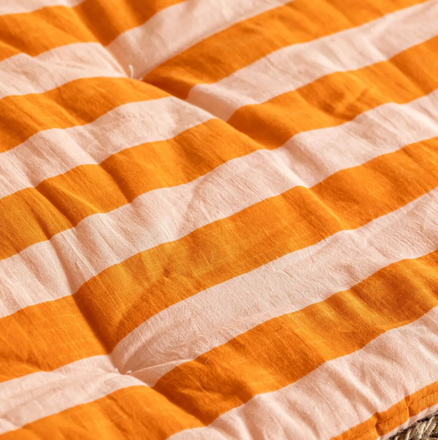 Graham & Green Seat Pads & Bed Rolls|Seat Pads & Bed Rolls<Orange Candy Stripe Large Seat Mat