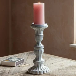 Graham & Green Candle Holders & Candles<Ornate Pillar Candle Holder