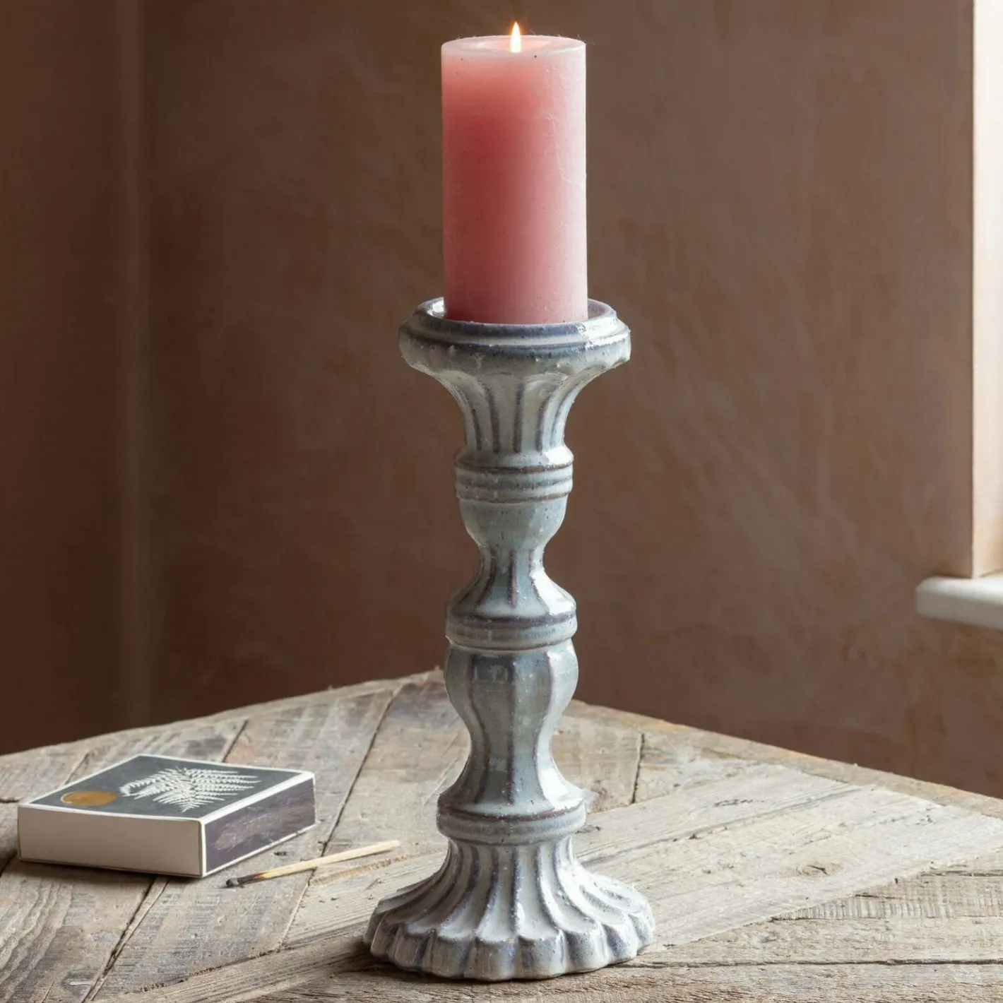 Graham & Green Candle Holders & Candles<Ornate Pillar Candle Holder