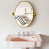 Graham & Green Bathroom Mirrors|Bathroom Mirrors<Otto Antique Gold Oval Tilting Mirror